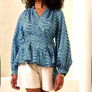 Banana Republic Belted Tiered Blouse